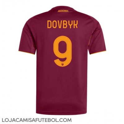 Camisa de Futebol AS Roma Artem Dovbyk #9 Equipamento Principal 2025-26 Manga Curta Camisa de Futebol AS Roma Artem Dovbyk #9 Equipamento Principal 2025-26 Manga Curta